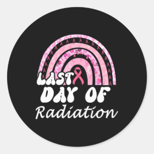 Pegatina Redonda Último Día De Radiación Sobreviviente De Cáncer De