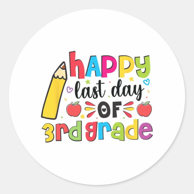 Pegatina Redonda Último Día De Tercer Grado El Último Día De Scho (Anverso)