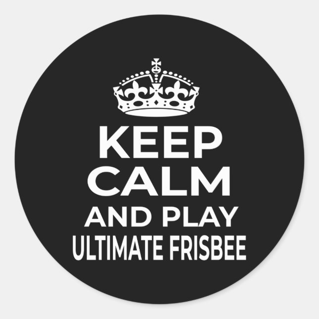 Pegatina Redonda Último Jugador De Frisbee Mantén La Calma Y Juega  (Anverso)