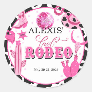 Pegatina Redonda Último Rodeo Personalizado