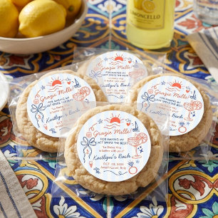 Pegatina Redonda Último Spritz Costa Amalfi Favor de Despedida de S