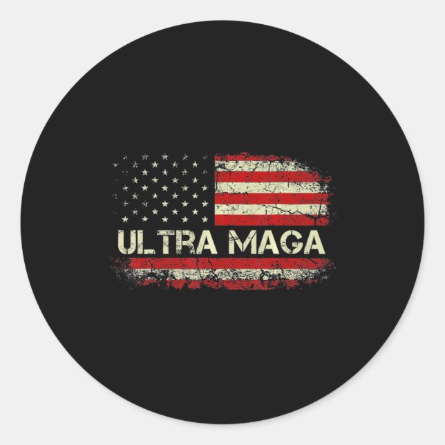 Pegatina Redonda Ultra Maga Orgulloso Ultra Maga  (Anverso)