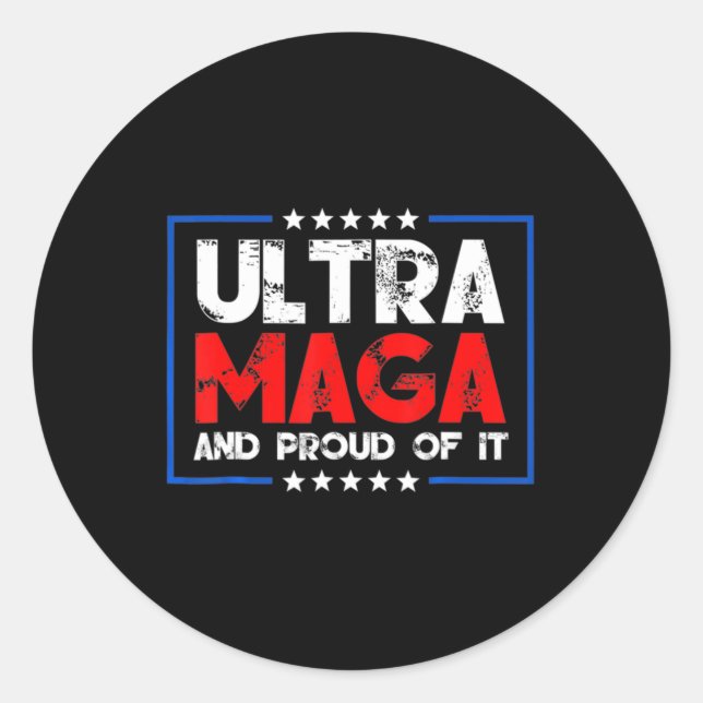 Pegatina Redonda Ultra Maga Orgulloso Ultra Maga 9 (Anverso)
