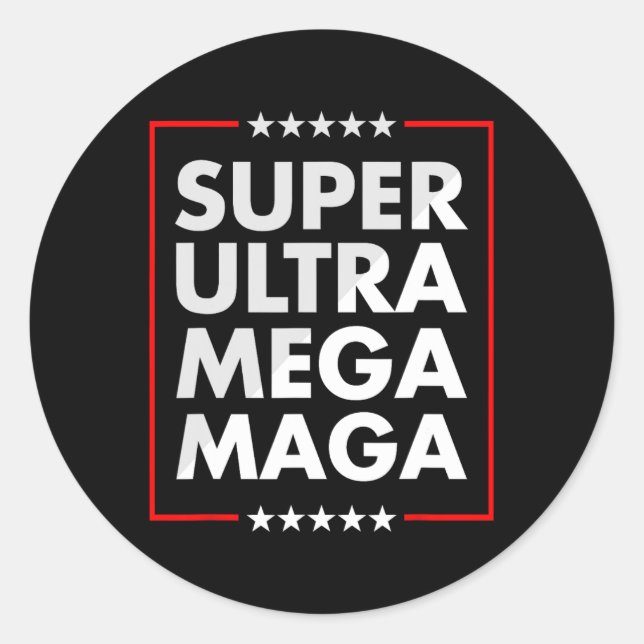 Pegatina Redonda Ultra Mega Maga Trump Republicano partidario del P (Anverso)
