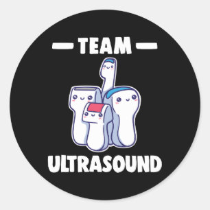 Pegatina Redonda Ultrasonido De Equipo De Sonografía Para Sonograph