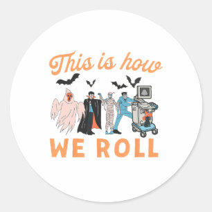 Pegatina Redonda Ultrasonido Tech Ghosts Sonógrafo Vascular Tech H