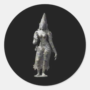 Pegatina Redonda Uma Parvati Esposa del dios hindú Shiva
