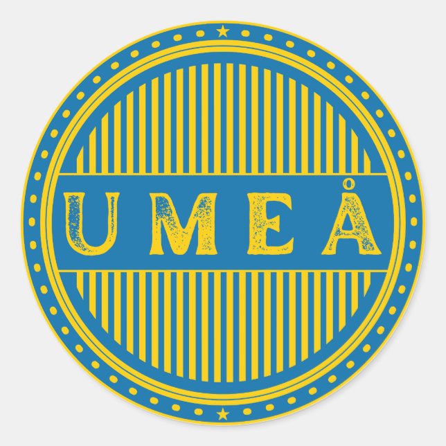 Pegatina Redonda Umeå City Pride Emblem – Swedish Identity (Anverso)