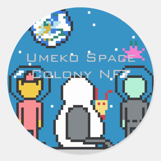 Pegatina Redonda Umeko Space Colony NFT (Anverso)