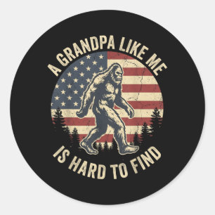 Pegatina Redonda Un abuelo como Is Hard To Find Bigfoot Papá Día de
