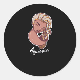 Pegatina Redonda Un acuario de prueba de Rótulo zodiaco