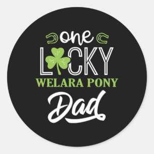 Pegatina Redonda Un afortunado Welara Pony Horse Dad Irish Horsebac