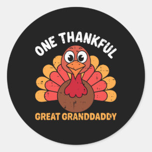 Pegatina Redonda Un agradecido bisabuelo pavo divertido Día de Acci