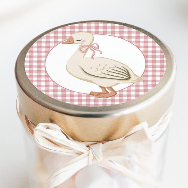 Pegatina Redonda Un algodón rosa Chica de oca boba (Subido por el creador)