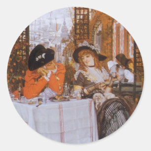 Pegatina Redonda Un almuerzo (Le Dejeuner) por James Tissot