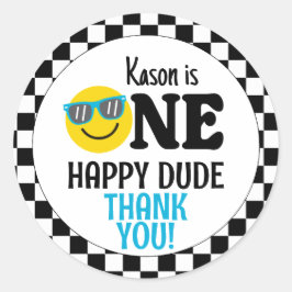 Pegatina Redonda Un Amigo Feliz Cumpleaños Primer Favor de Cumpleañ