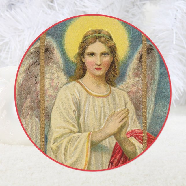 Pegatina Redonda Un ángel apareció como Navidades victorianos (Subido por el creador)