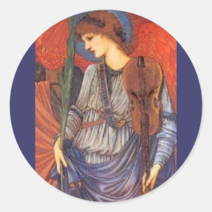 Pegatina Redonda Un ángel musical