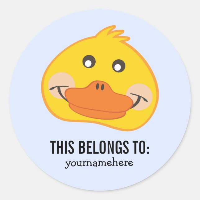 Pegatina Redonda Un animal lindo se enfrenta a esta pertenencia al  (Anverso)