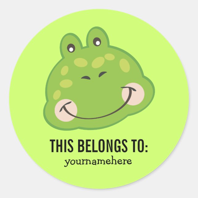 Pegatina Redonda Un animal lindo se enfrenta a esta pertenencia al  (Anverso)