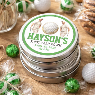 Pegatina Redonda ¡Un Año Atrás, Sigue El Golf! 1.ᵉʳ Fiesta de cumpl