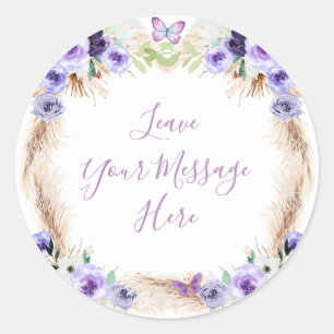 Pegatina Redonda Un año mariposa con sabor a agua ama tu mensaje