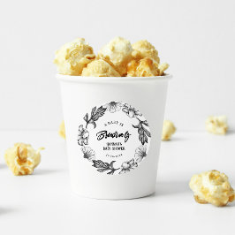 Pegatina Redonda Un bebé está preparando Baby Shower de las Flores