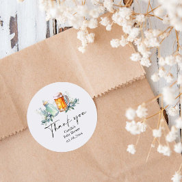 Pegatina Redonda Un bebé está preparando Baby Shower Gracias