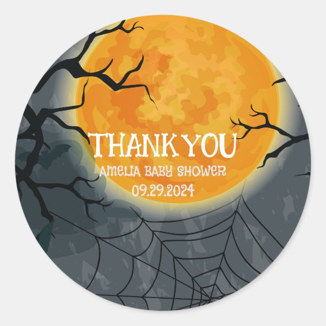 Pegatina Redonda Un bebé está preparando una cauldron en la ducha d (Anverso)