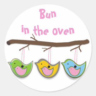 Pegatina Redonda Un bollo en los regalos del Día de la Madre de Hor