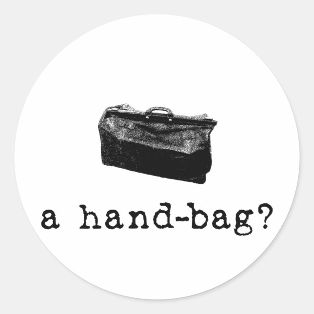 Pegatina Redonda ¿Un bolso? (Anverso)