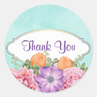 Un Bouquet de flores de acuarela Gracias