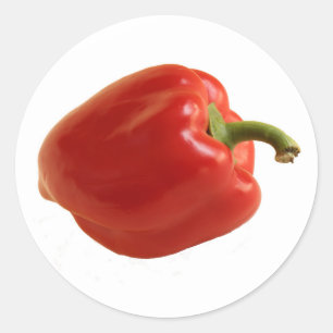 Pegatina Redonda Un brillante pimiento rojo brillante de México