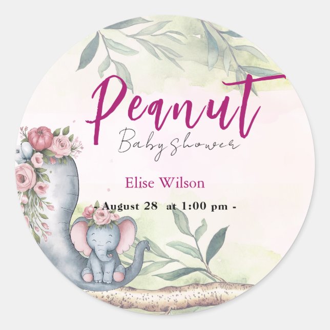 Pegatina Redonda Un cacahuete dulce está en camino (Anverso)