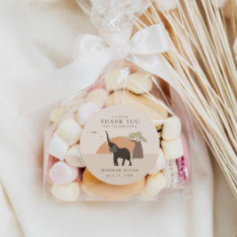 Pegatina Redonda Un cacahuete | Safari Desert Baby Shower Boho