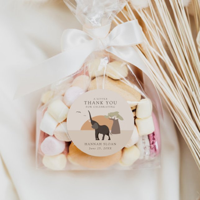 Pegatina Redonda Un cacahuete | Safari Desert Baby Shower Boho (Subido por el creador)