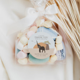 Pegatina Redonda Un cacahuete | Safari Desert Baby Shower Boho