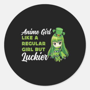 Pegatina Redonda Un Chica De Anime Como Un Chica Regular Pero Afort