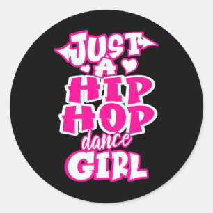 Pegatina Redonda Un Chica De Baile De Hip Hop Bailarina De Baile Da