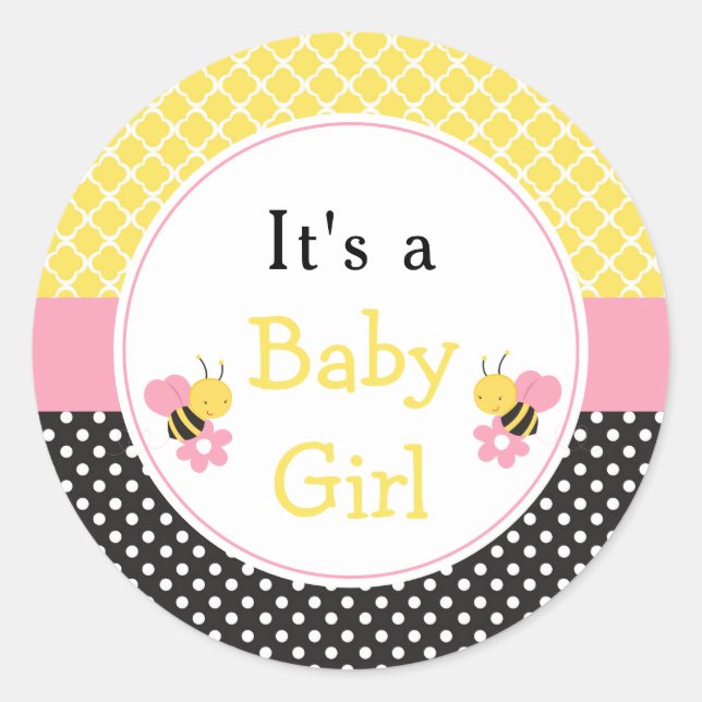 Pegatina Redonda Un Chica lindo se mete con la abeja (Anverso)