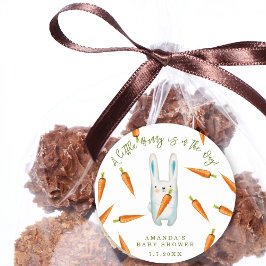 Pegatina Redonda ¡Un conejo está en camino! Baby Shower