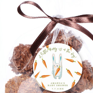 Pegatina Redonda ¡Un conejo está en camino! Baby Shower