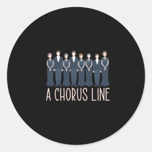 Pegatina Redonda Un coro de línea coro cantando regalo de música co