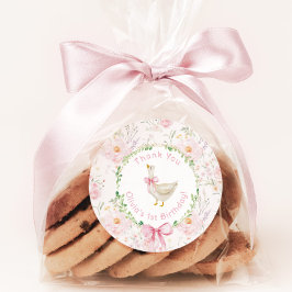 Pegatina Redonda Un cumpleaños rosado de Rubor poco agradable graci