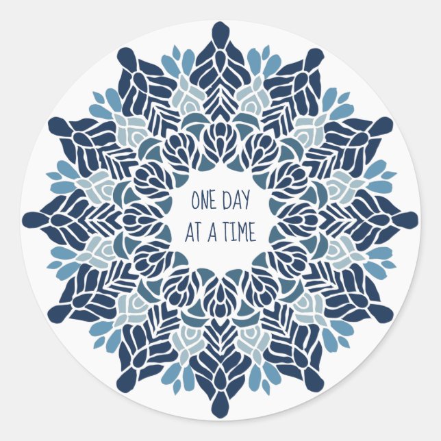 Pegatina Redonda Un día a la vez (Anverso)