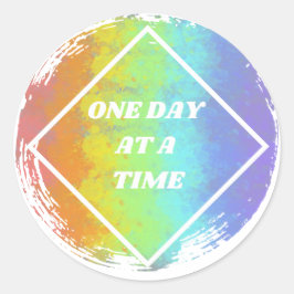 Pegatina Redonda Un día a la vez - NA, Narcóticos Anónimos