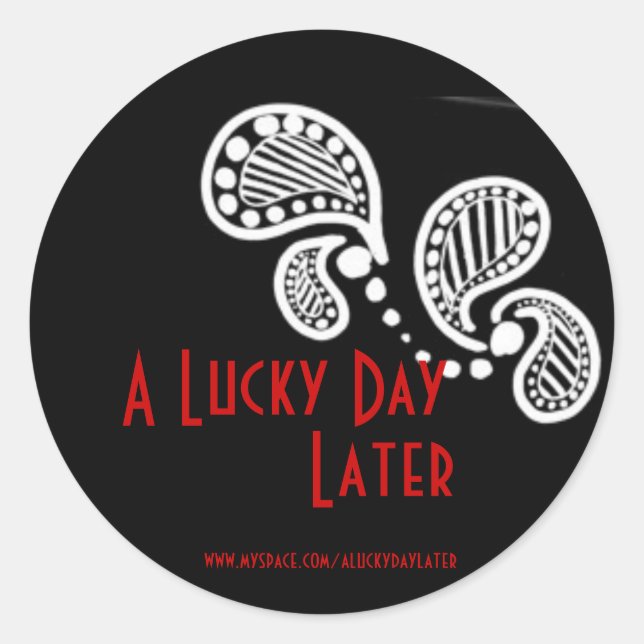 Pegatina Redonda Un día afortunado después (Anverso)