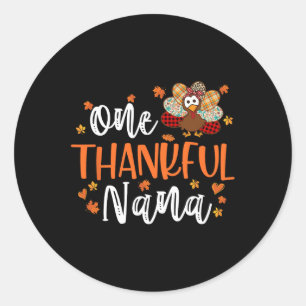 Pegatina Redonda Un Día De Acción De Gracias De La Familia Nana Tur