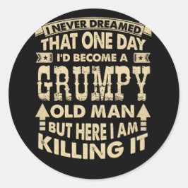 Pegatina Redonda Un día me convertiría en un viejo gruñón