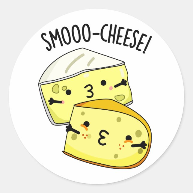 Pegatina Redonda Un divertido bollo de queso con queso (Anverso)